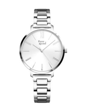 Women Classic Analog Quartz Watch PIERRE RICAUD Silver Dial 35mm P22115.5163Q
