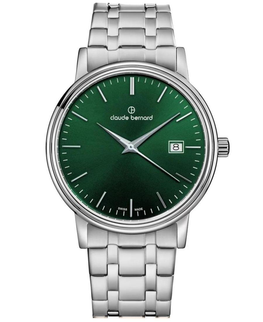 Men Swiss Quartz Watch CLAUDE BERNARD 53007 3M VIN