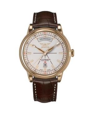 Mężczyźni klasyczny Luxury Szwajcar automatyczny Zegarek AVIATOR V.3.20.1.147.4 Złoty kolor Wybierz 45mm