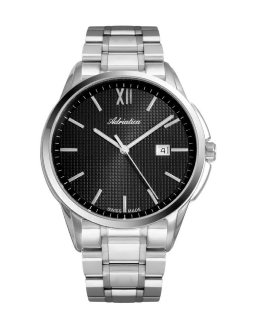 Men Classic Analog Swiss Quartz Watch ADRIATICA Black Dial A1290.5164Q