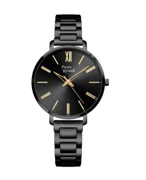 Women Classic Analog Quartz Watch PIERRE RICAUD Black Dial 35mm P22115.B164Q