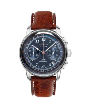 Men Classic Quartz Analog Watch Chronograph ZEPPELIN 7614-3 Blue Dial 42mm