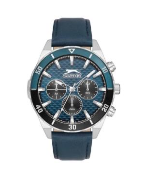 Men Klasické Quartz Analog Watch SLAZENGER SL.9.2237.2.05 Modrá Dial 45mm
