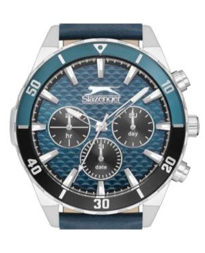Men Klassisch Quartz Analog Watch SLAZENGER SL.9.2237.2.05 Blau Dial 45mm image 3