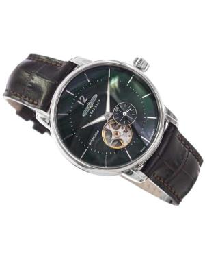 Men Automatic Analog Watch Skeleton ZEPPELIN 8166-4 Green Dial 40mm image 6