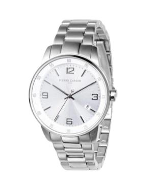 Men Klasické Quartz Analog Watch PIERRE CARDIN CMR.0006 Silver Dial 40mm