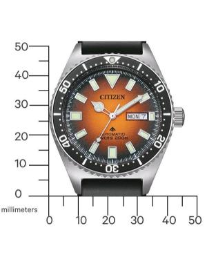 Vyriškas Sportinis Diver Japoniškas Kvarcinis - elektroninis, Solar Rodyklinis Watch CITIZEN NY0120-01ZC Oranžinis Dial 41mm image 6