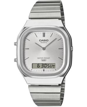 Men Japan Quartz Analog Watch Alarm CASIO AQ-240E-7AEF Silver Dial 35.8mm
