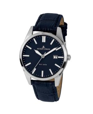 Men Klassisch Quartz Analog Watch JACQUES LEMANS 1-2002F Blau Dial 40mm image 1