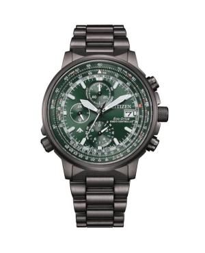 Men Sports Diver Japan Eco-Drive Analog Watch Chronograph CITIZEN AT8304-57W Grün Dial 41mm