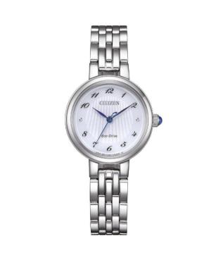 Женские Классические Японские Eco-Drive Аналоговый Часы CITIZEN EM0990-81A Белый Циферблат 28mm