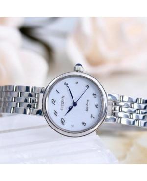 Women Klasické Japan Eco-Drive Analog Watch CITIZEN EM0990-81A Bílá Dial 28mm image 4