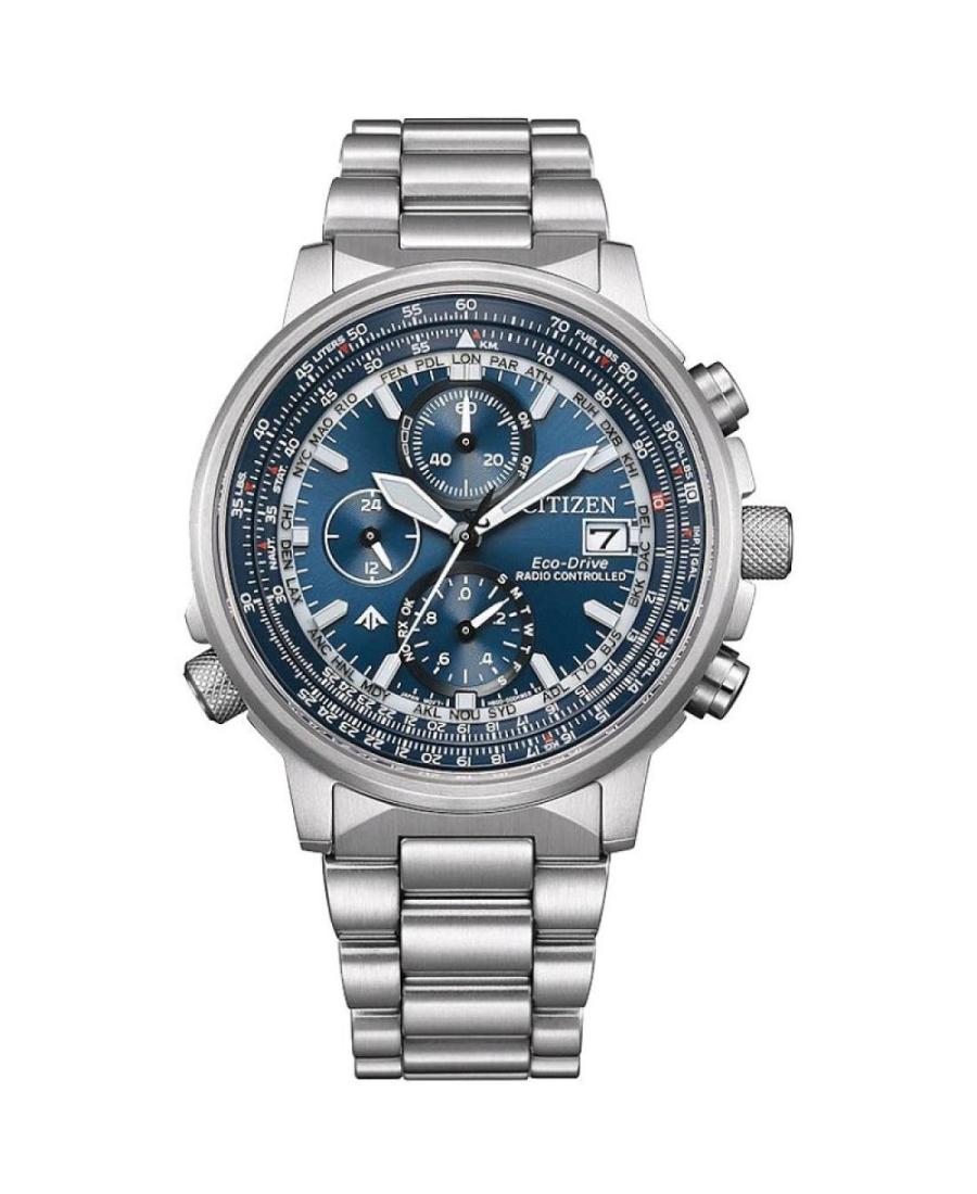 Mężczyźni sportowy Diver Japonia bateria słoneczna analogowe Zegarek Chronograf CITIZEN AT8300-58L Niebieska Wybierz 41mm
