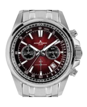Men Sports Klasické Diver Quartz Analog Watch Chronograph JACQUES LEMANS 1-2117ZQ Černá Dial 44mm image 4