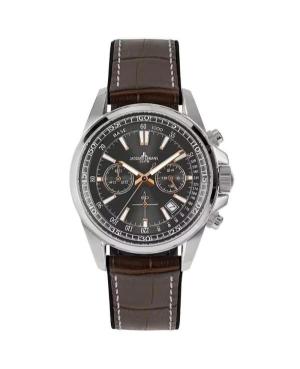 Men Sports Klasické Diver Quartz Analog Watch Chronograph JACQUES LEMANS 1-2117W Silver color Dial 44mm