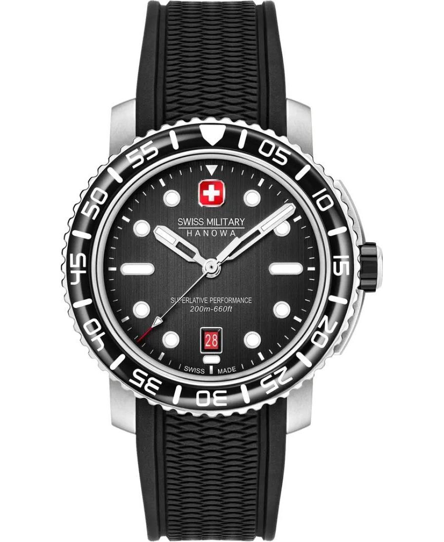 Mężczyźni sportowy Diver Szwajcar kwarcowy analogowe Zegarek SWISS MILITARY HANOWA SMWGN0001701 Czarny Wybierz 44mm