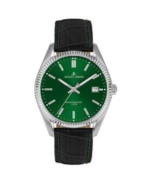 Vyriškas Klasikinis Kvarcinis Rodyklinis Watch JACQUES LEMANS 50-3T Žalia Dial 40mm
