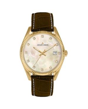Women Klassisch Quartz Analog Watch JACQUES LEMANS 50-4Y Mother of Pearl Dial 34.5mm