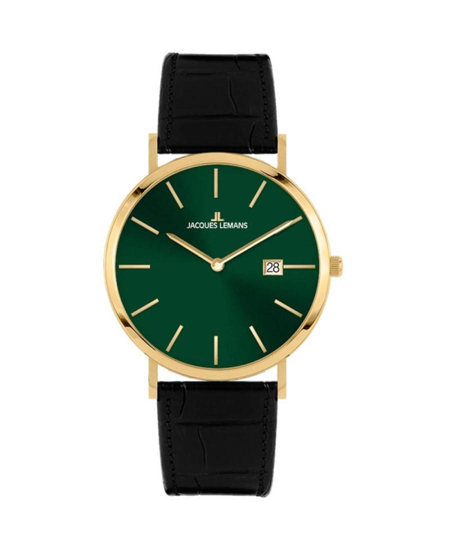 Mężczyźni klasyczny kwarcowy analogowe Zegarek JACQUES LEMANS 1-2171.2F Zielony Wybierz 38mm