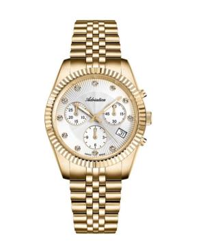 Women Classic Analog Swiss Quartz Watch Chronograph ADRIATICA Silver Dial 38mm A3809.1143CH