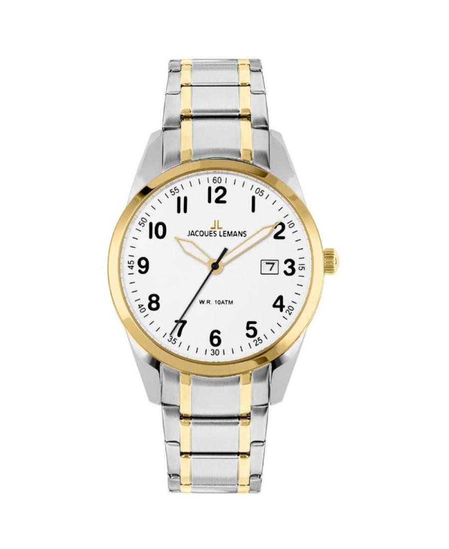 Moteriškas Klasikinis Kvarcinis Rodyklinis Watch JACQUES LEMANS 1-2005G Balta Dial 30mm