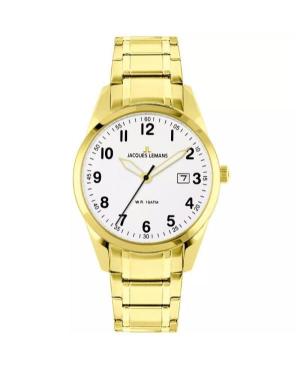 Mężczyźni klasyczny kwarcowy analogowe Zegarek JACQUES LEMANS 1-2002V Biały Wybierz 40mm