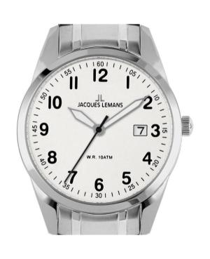 Men Classic Quartz Analog Watch JACQUES LEMANS 1-2002R White Dial 40mm image 2