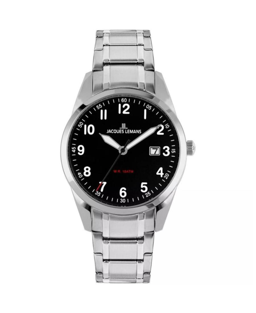 Vyriškas Klasikinis Kvarcinis Rodyklinis Watch JACQUES LEMANS 1-2002Q Juodas Dial 40mm