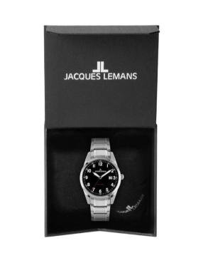 Vyriškas Klasikinis Kvarcinis Rodyklinis Watch JACQUES LEMANS 1-2002Q Juodas Dial 40mm image 1