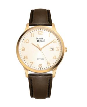 Mężczyźni Classic Analog kwarcowy Zegarek PIERRE RICAUD Złoty kolor Wybierz 40mm P91028.1B21Q