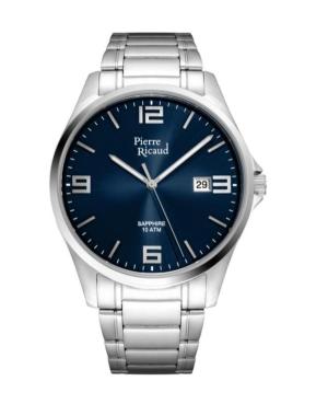 Men Classic Analog Quartz Watch PIERRE RICAUD Modrá Dial 44mm P91076.5155Q