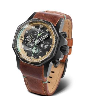 Men Diver Luxury Quartz Analog Watch Alarm VOSTOK EUROPE YM86-640C697LEBW-SLBE Black Dial 48mm