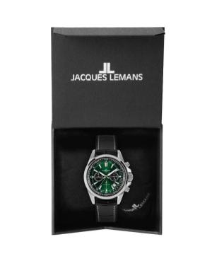 Mężczyźni sportowy klasyczny Diver kwarcowy analogowe Zegarek Chronograf JACQUES LEMANS 1-2117T Zielony Wybierz 44mm image 3