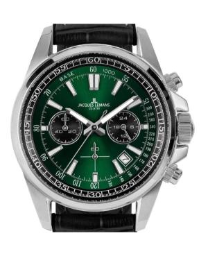 Men Sports Classic Diver Quartz Analog Watch Chronograph JACQUES LEMANS 1-2117T Green Dial 44mm image 7