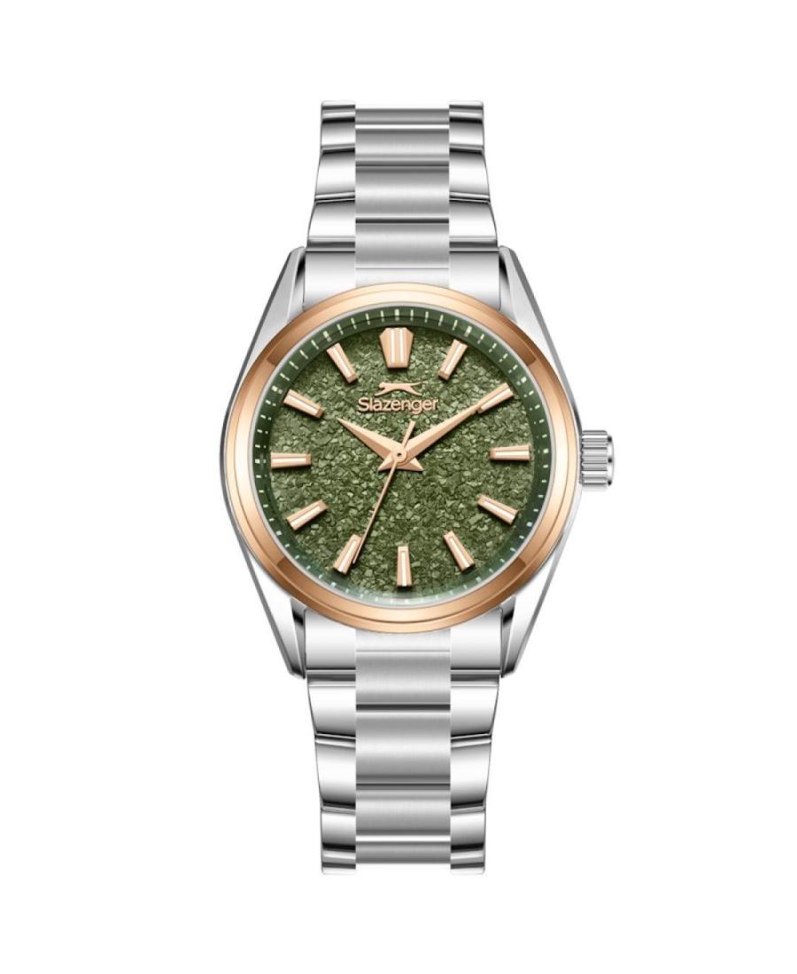 Women Classic Quartz Analog Watch SLAZENGER SL.9.2533.3.02 Green Dial 30mm