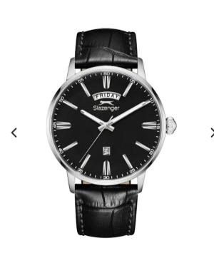 Men Classic Quartz Analog Watch SLAZENGER SL.9.2562.2.01 Black Dial 42mm