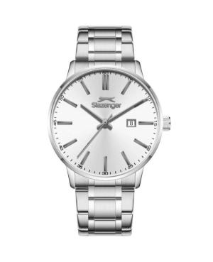 Men Klassisch Quartz Analog Watch SLAZENGER SL.9.2561.2.06 Silver Dial 43mm