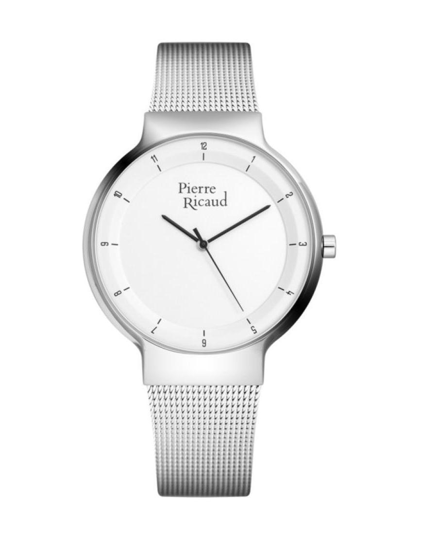 Men Classic Analog Quartz Watch PIERRE RICAUD Silver Dial 40mm P91077.5113Q/T