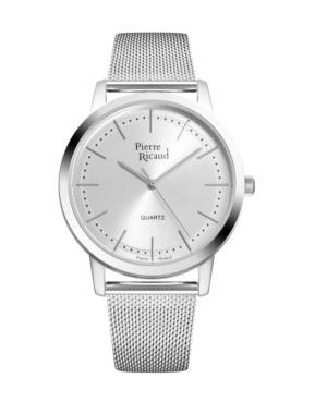 Men Classic Analog Quartz Watch PIERRE RICAUD Silver Dial 40mm P91091.5113Q/T
