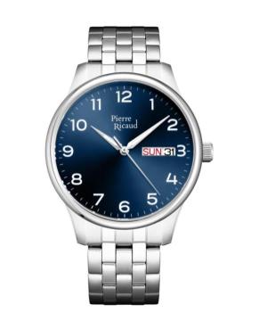 Мужские Классические Аналоговые Кварцевые Часы PIERRE RICAUD Синий Циферблат 42mm P91106.5125Q