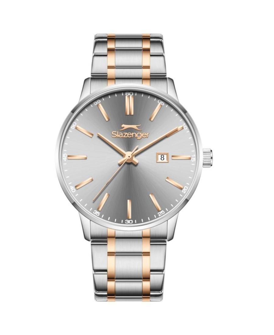Men Classic Quartz Analog Watch SLAZENGER SL.9.2561.2.03 Silver color Dial 43mm