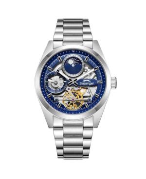 Mężczyźni klasyczny automatyczny analogowe Zegarek Szkielet SLAZENGER SL.9.2558.2.02 Niebieska Wybierz 41.5mm