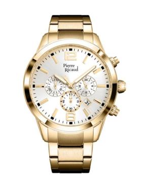 Men Classic Analog Quartz Watch Chronograph PIERRE RICAUD Silver Dial 45mm P97028.1153CH
