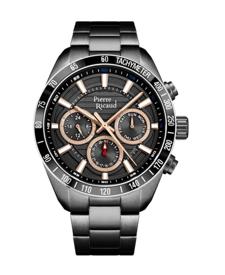 Men Classic Analog Watch PIERRE RICAUD Black Dial 44mm P97031.S1R6QF