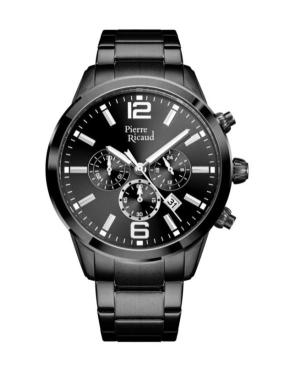 Men Classic Analog Quartz Watch Chronograph PIERRE RICAUD Schwarz Dial 45mm P97028.B154CH