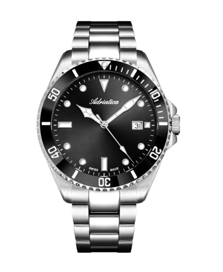 Men Classic Analog Swiss Quartz Watch ADRIATICA Černá Dial 41mm A8347.Y194Q