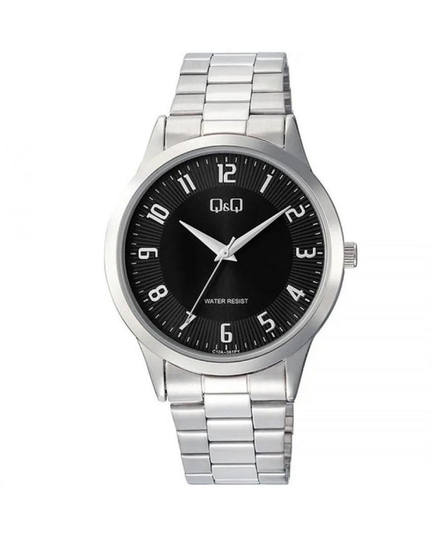Men Classic Japan Quartz Analog Watch Q&Q C10A-061PY Black Dial 40mm