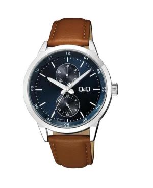 Men Classic Japan Quartz Analog Watch Q&Q A11A-001PY Blue Dial 42mm