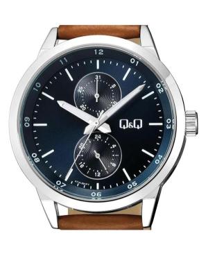 Mężczyźni klasyczny Japonia kwarcowy analogowe Zegarek Q&Q A11A-001PY Niebieska Wybierz 42mm image 3