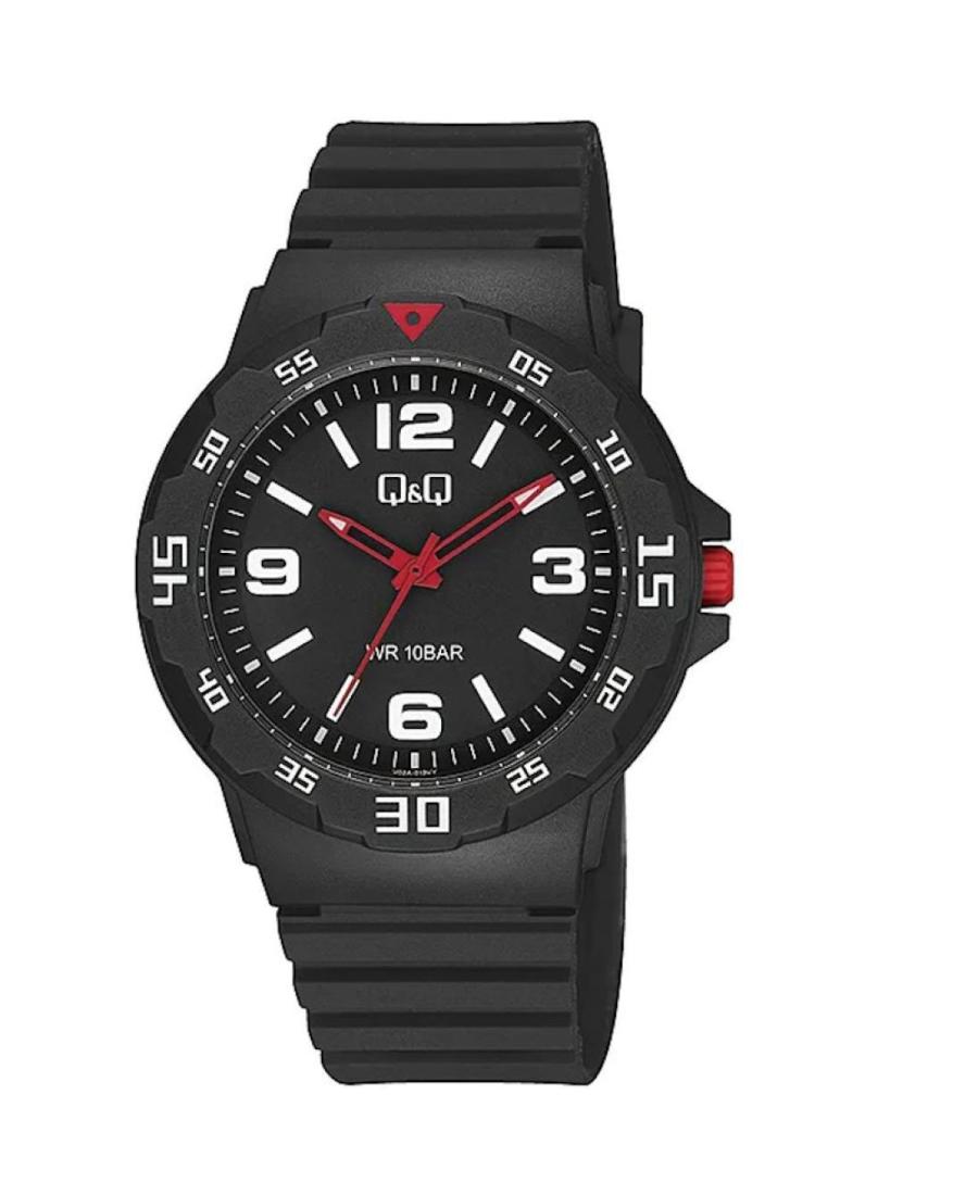 Men Japan Quartz Analog Watch Q&Q V02A-013VY Black Dial 43mm